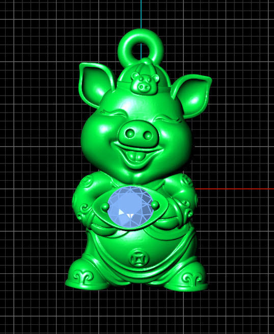Pig pendant  3D model_1