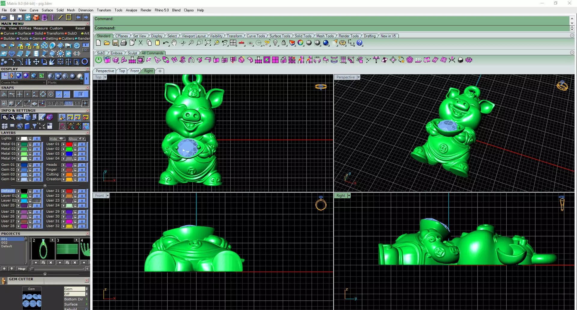 Pig pendant  3D model_0
