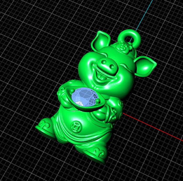 Pig pendant  3D model_2