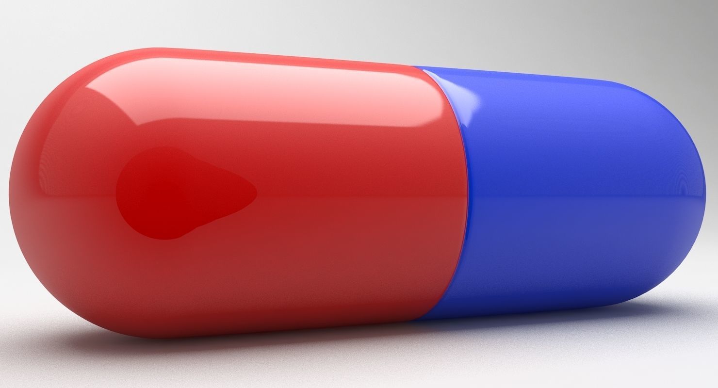 Blue And Red Pill 3D model_2