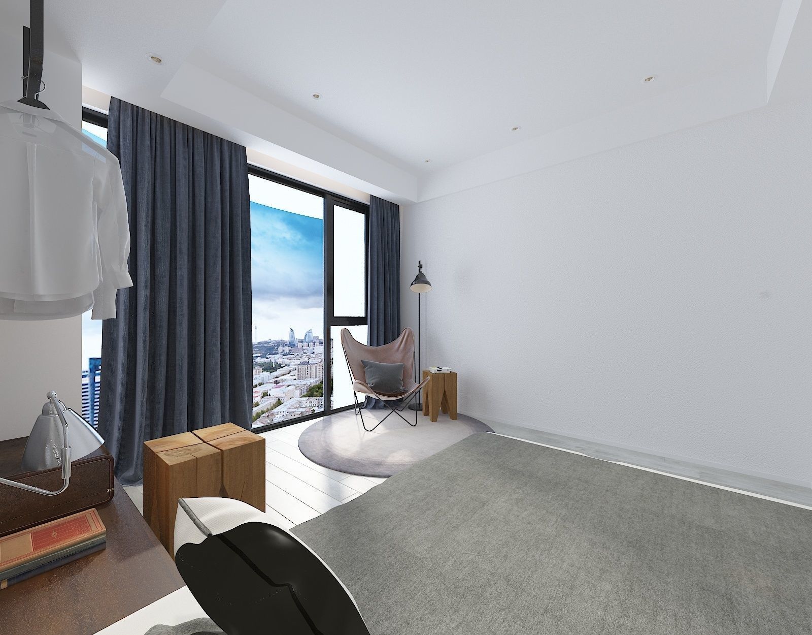 Bedroom Vray render 3D model_2