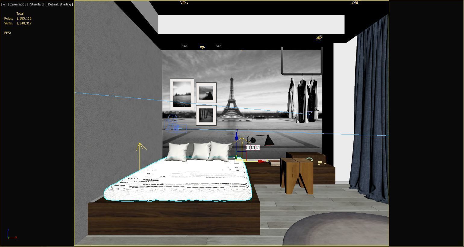 Bedroom Vray render 3D model_3
