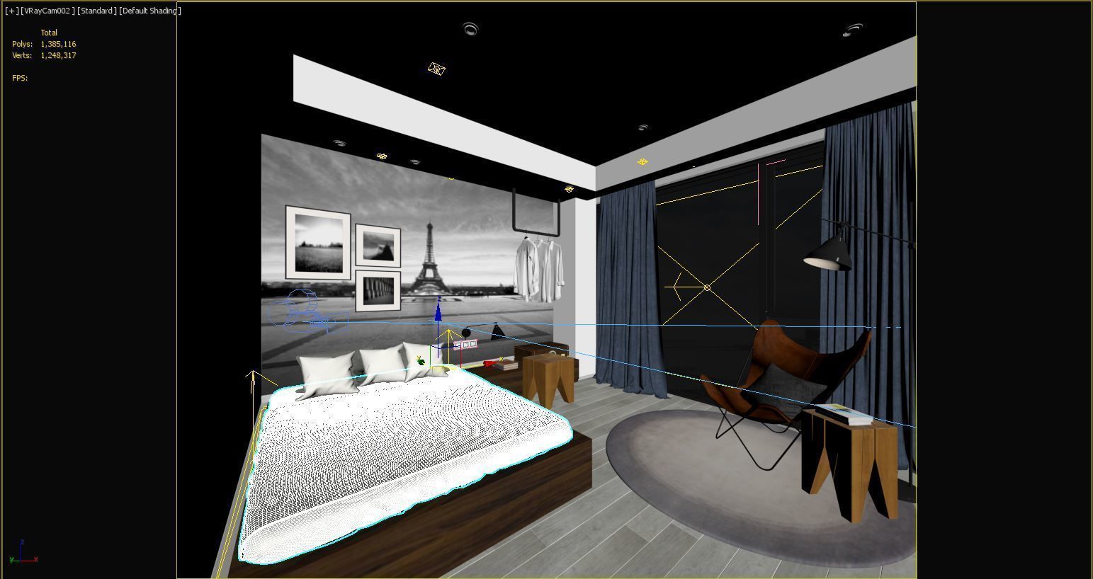 Bedroom Vray render 3D model_4
