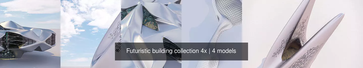 Futuristic building collection 4x _1