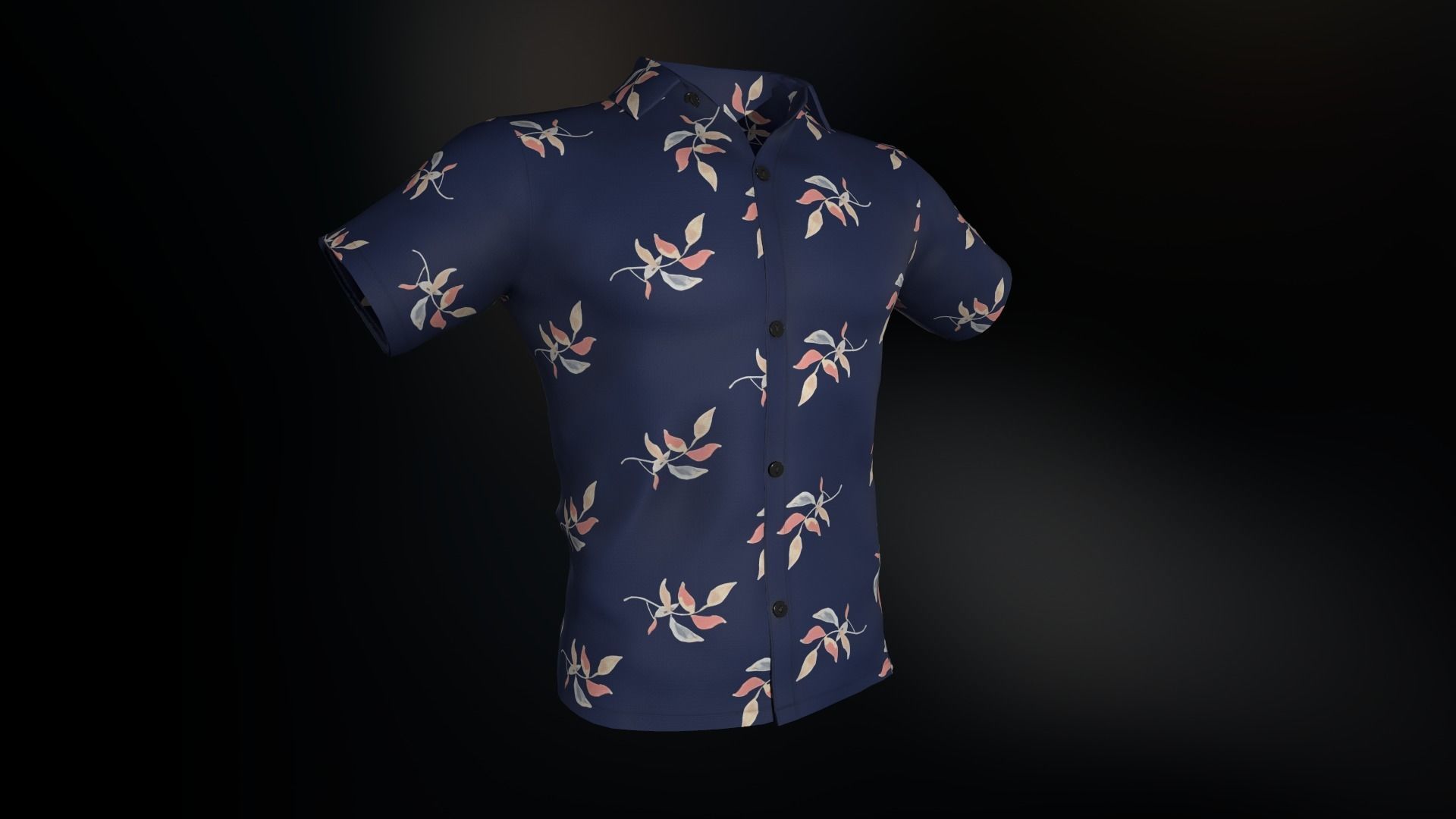 Summer Shirt 2 Low-poly 3D model_7