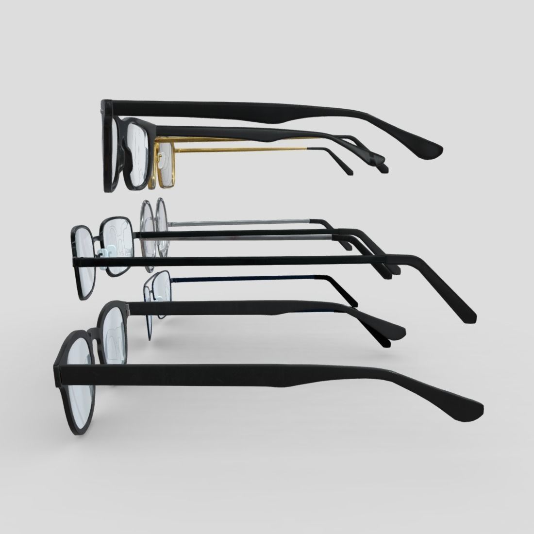 Glasses Pack Low-poly 3D model_4