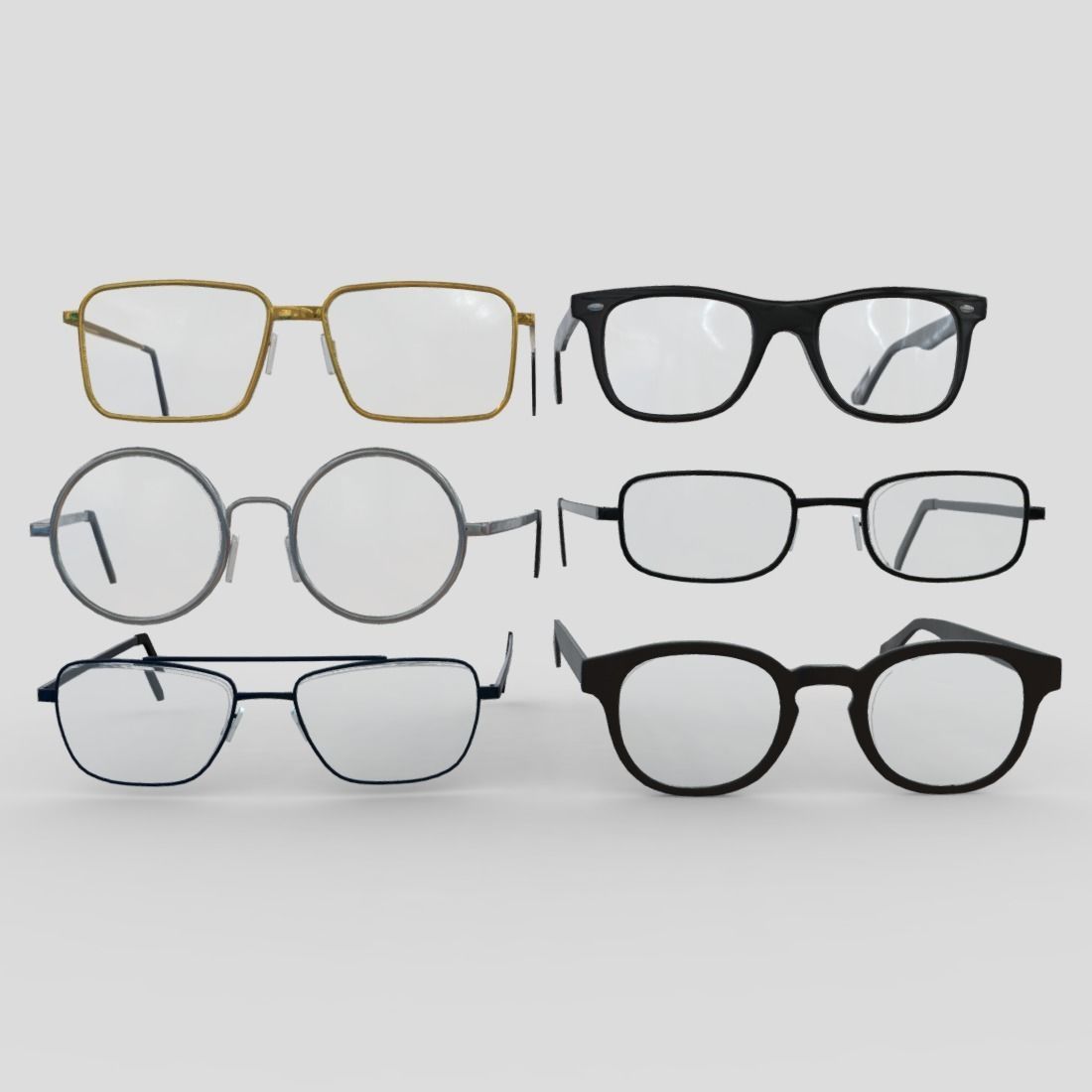 Glasses Pack Low-poly 3D model_2