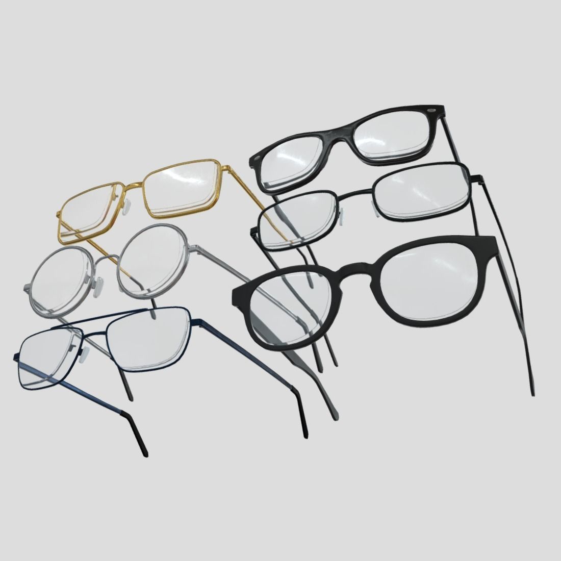 Glasses Pack Low-poly 3D model_10