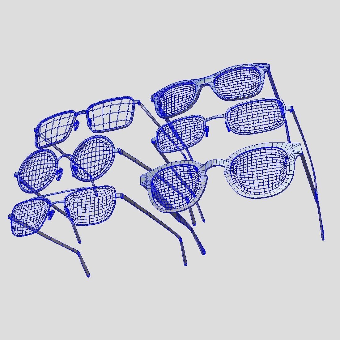 Glasses Pack Low-poly 3D model_11