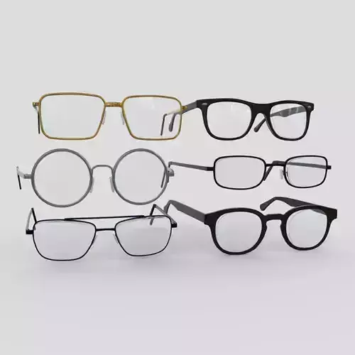Glasses Pack Low-poly 3D model