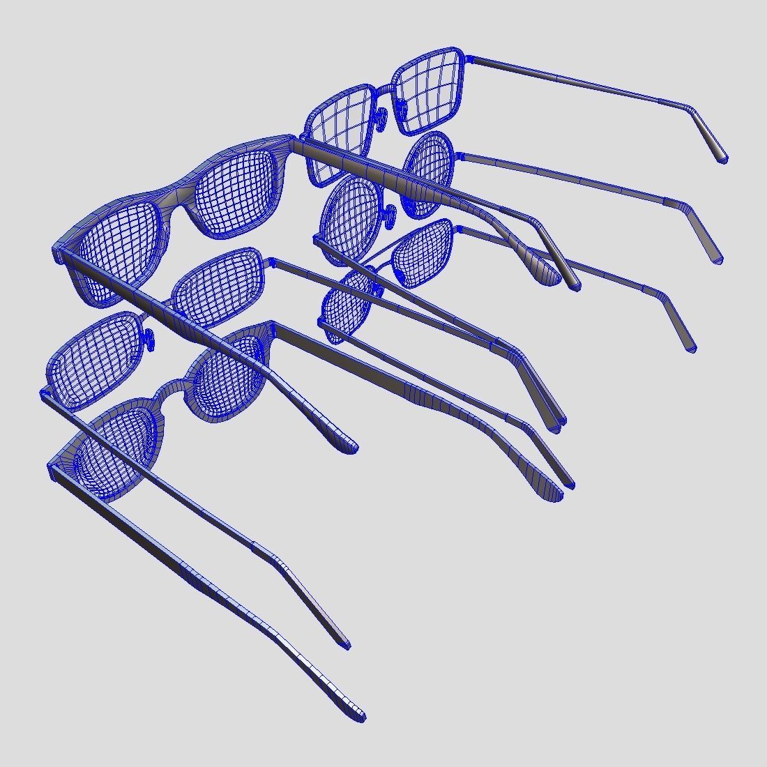 Glasses Pack Low-poly 3D model_7