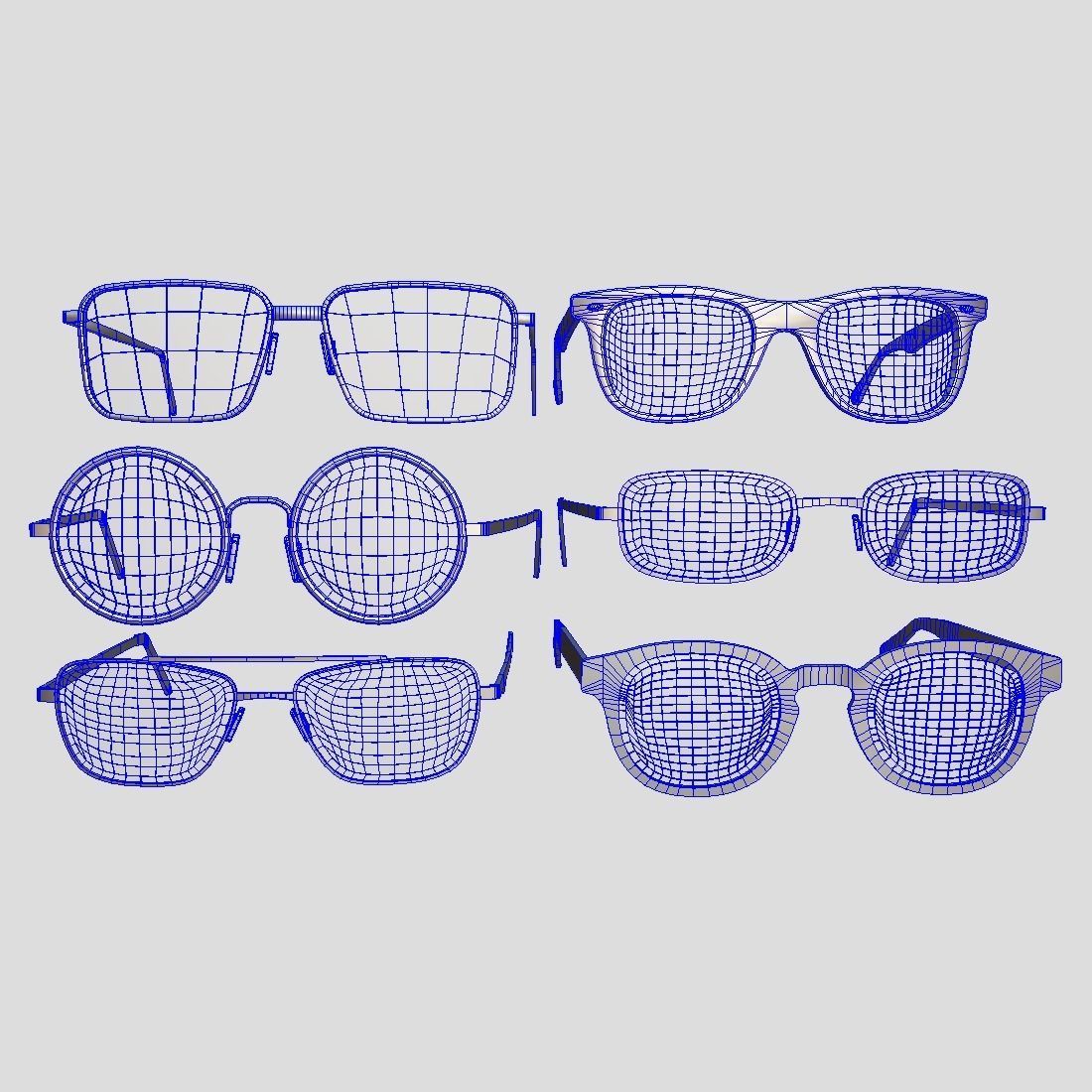 Glasses Pack Low-poly 3D model_3