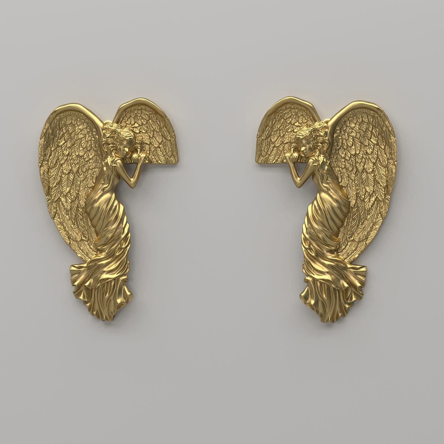 Angel Door Frame Ornament 3D model_2