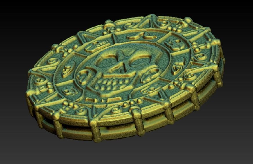 Printable Pirates of the Caribbean Coin medallion Necklace 3D print model_12