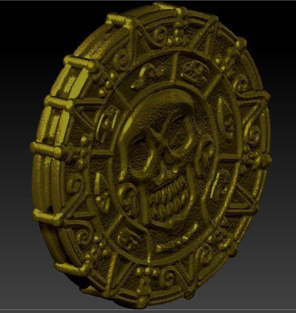 Printable Pirates of the Caribbean Coin medallion Necklace 3D print model_6