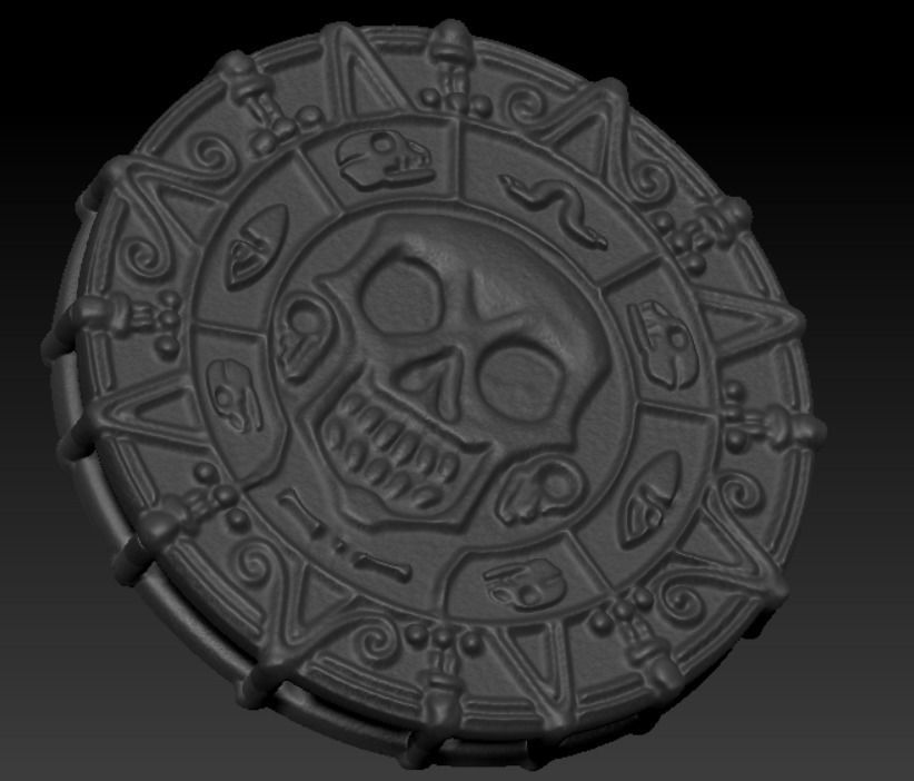 Printable Pirates of the Caribbean Coin medallion Necklace 3D print model_4