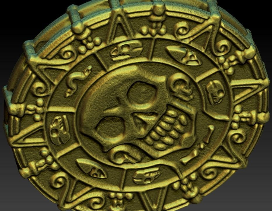 Printable Pirates of the Caribbean Coin medallion Necklace 3D print model_13
