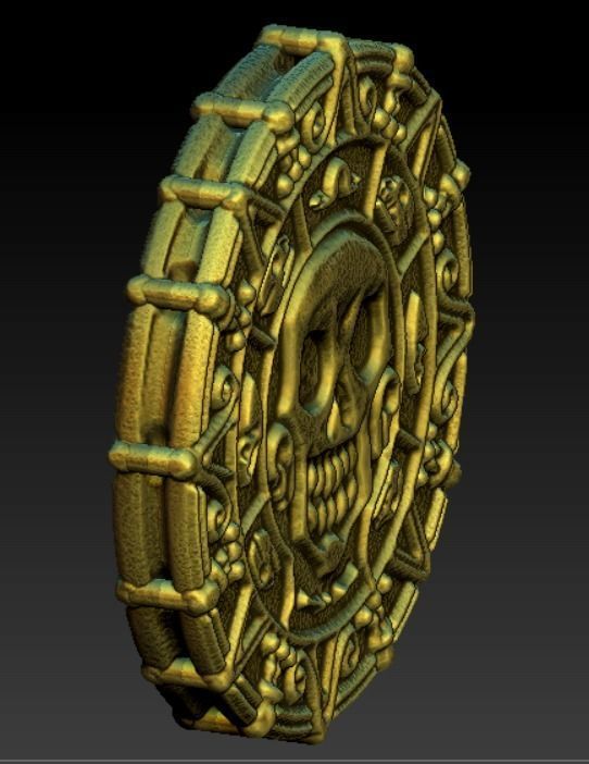 Printable Pirates of the Caribbean Coin medallion Necklace 3D print model_16