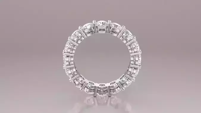 Ring 3D print model diamond eternity