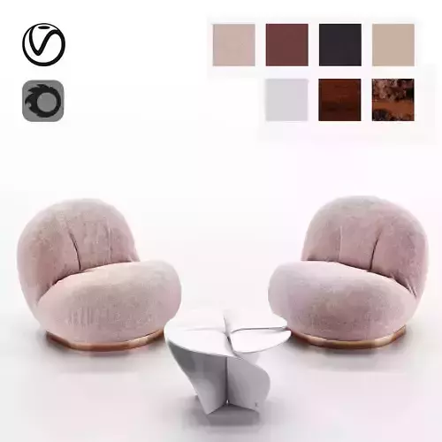 Gubi Pacha Lounge Chair 3D model