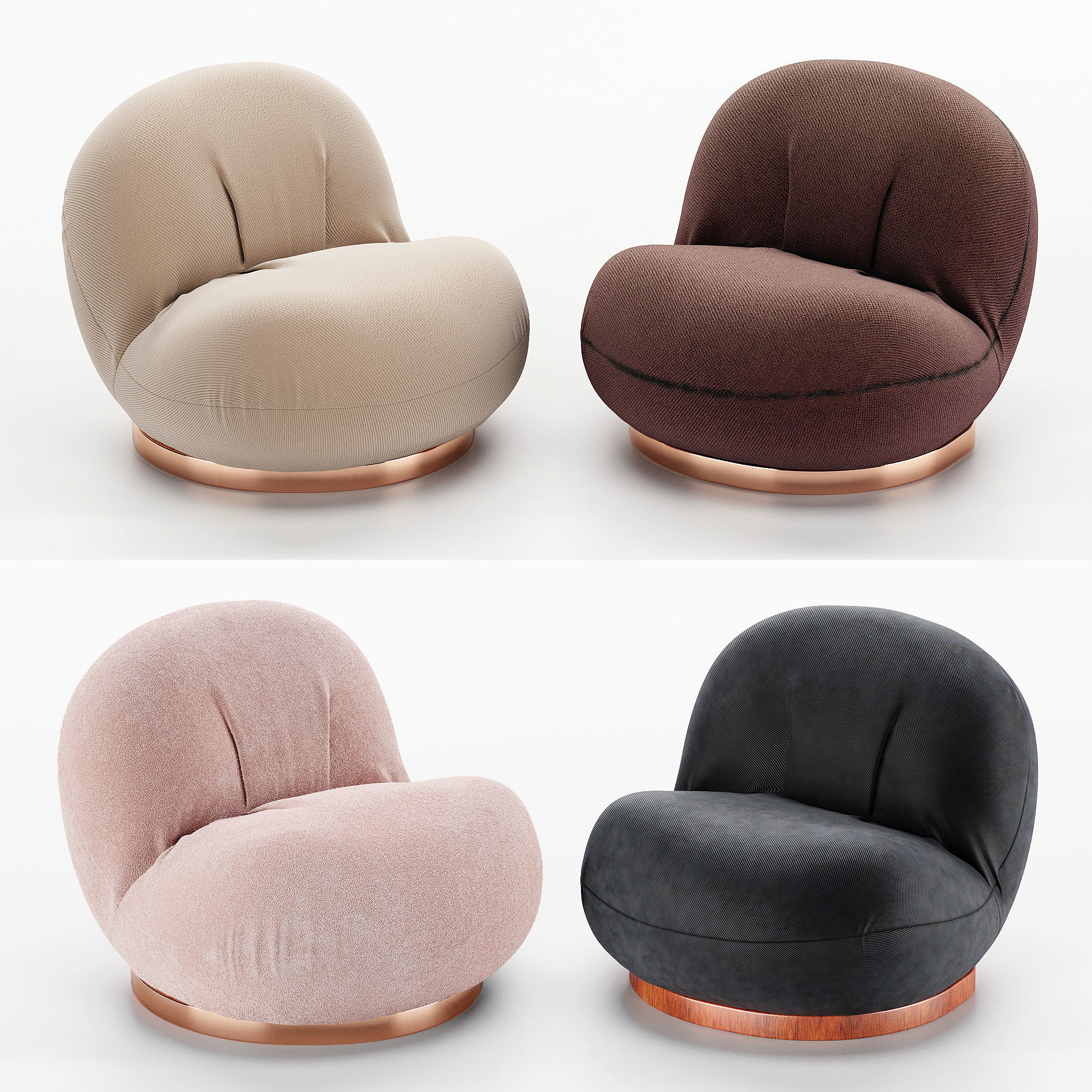 Gubi Pacha Lounge Chair 3D model_1