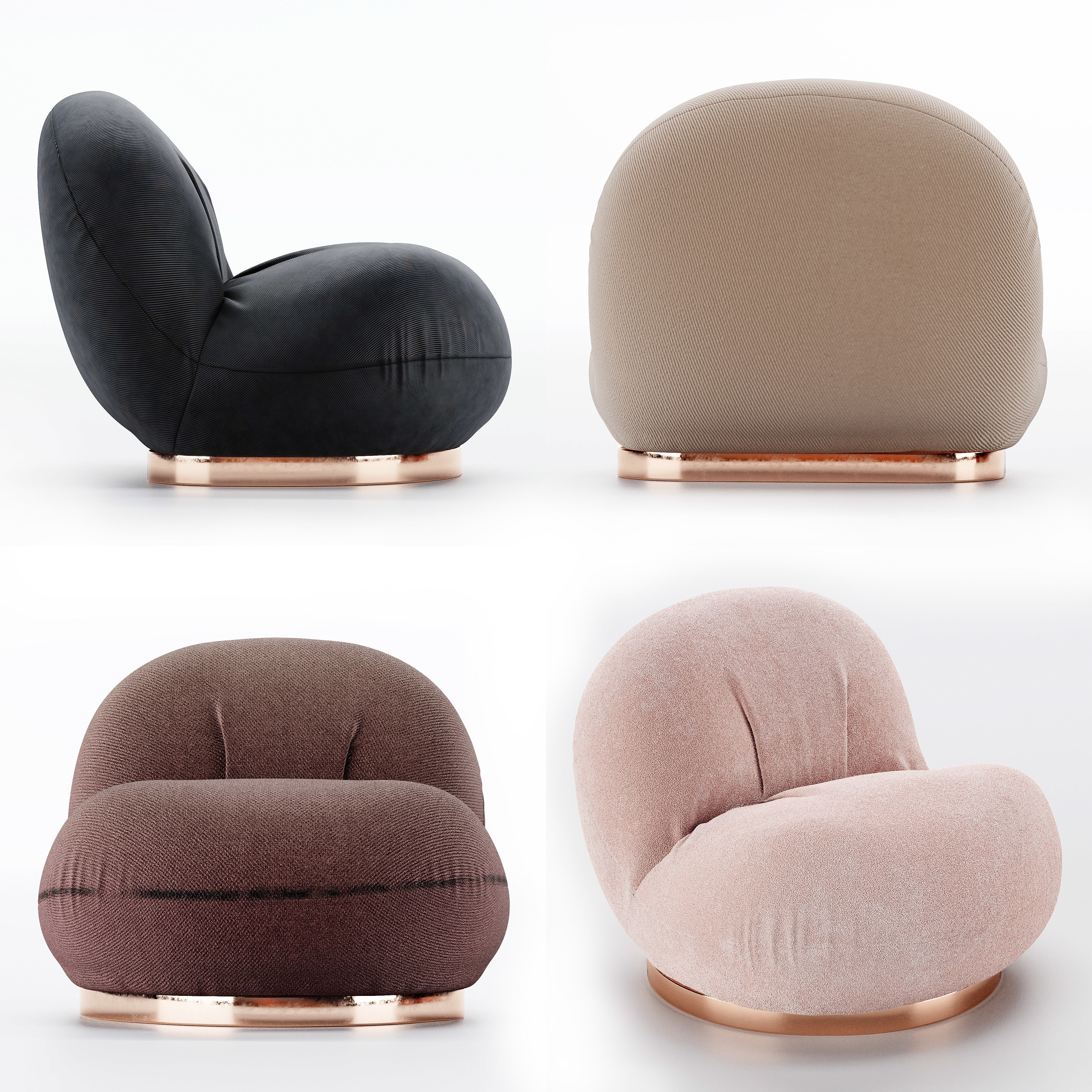 Gubi Pacha Lounge Chair 3D model_3