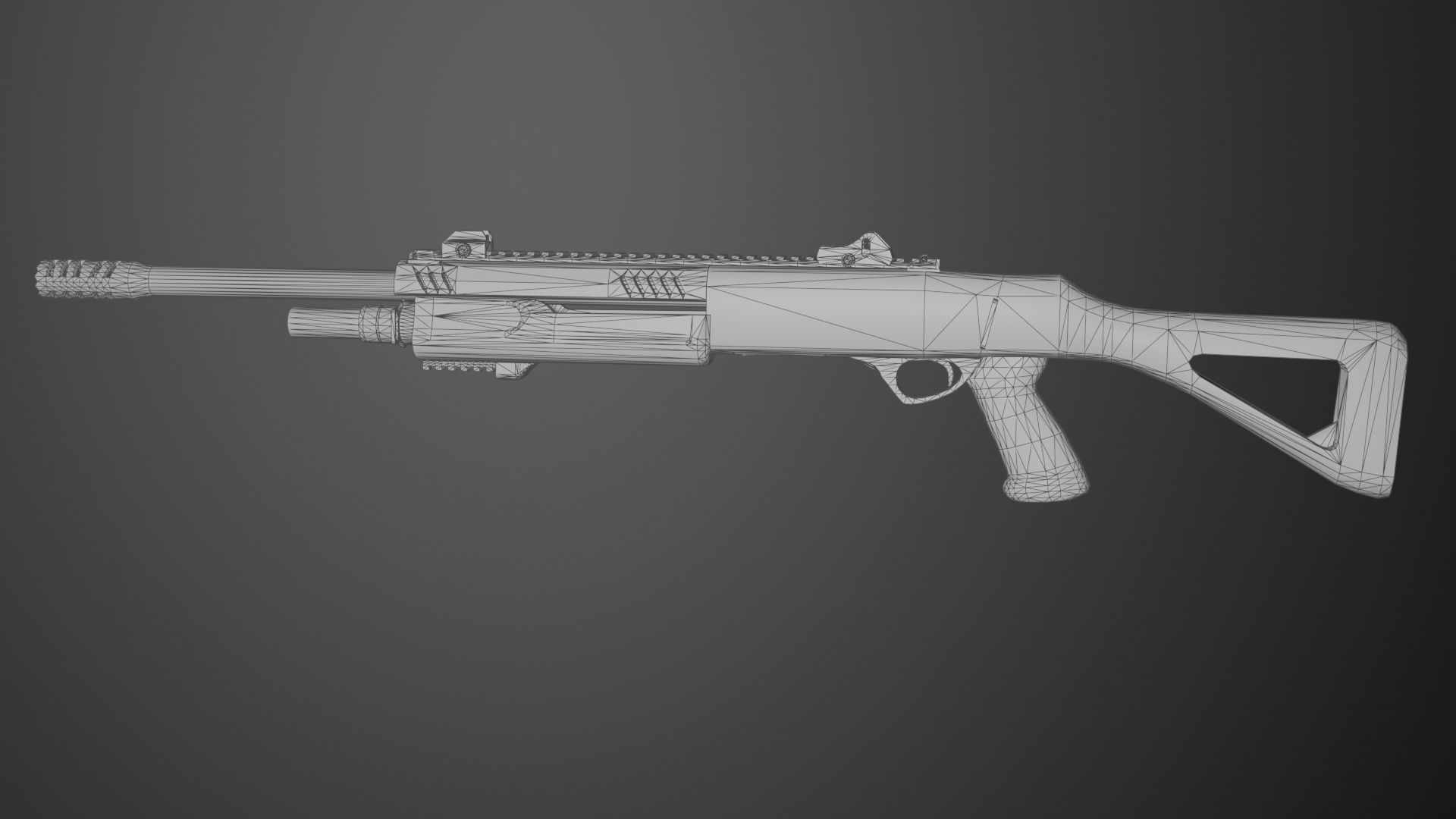 Shotgun Fabarm stf12 Low-poly 3D model_21