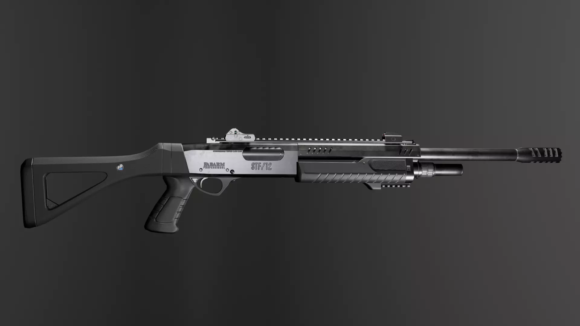 Shotgun Fabarm stf12 Low-poly 3D model_0