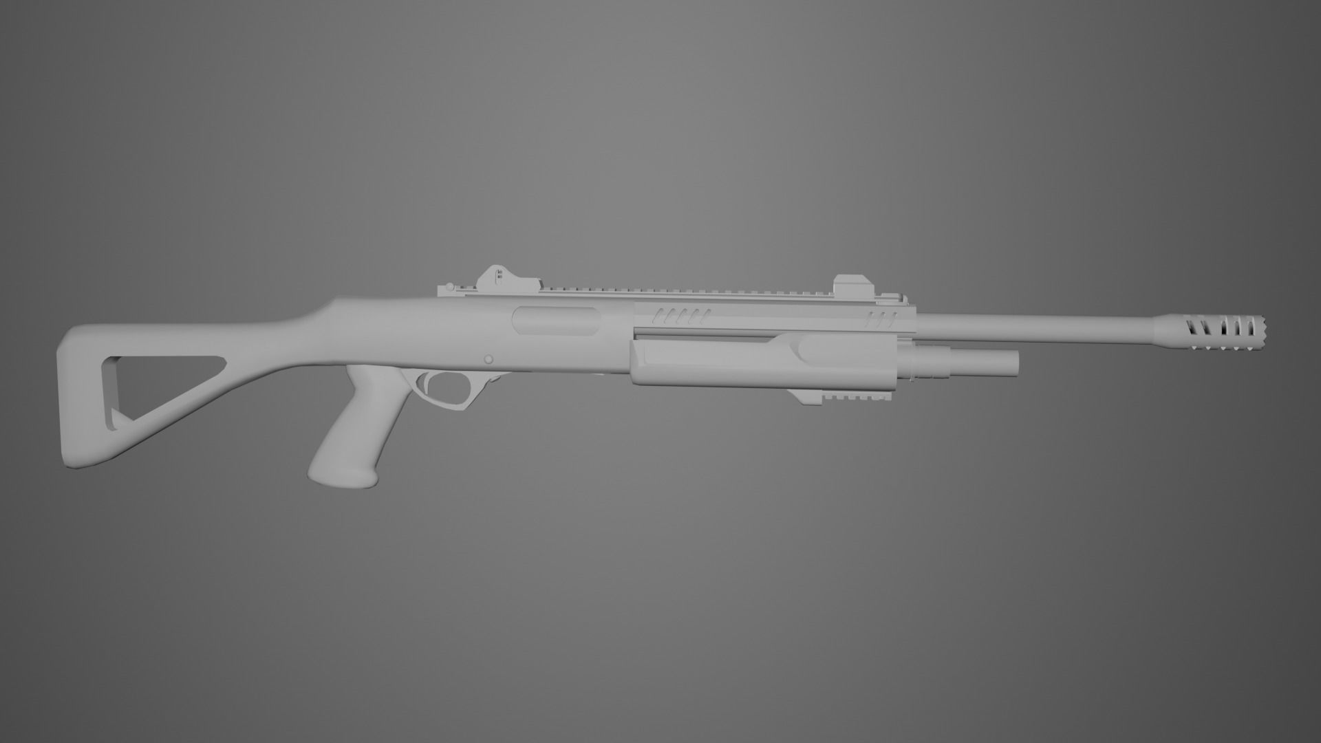 Shotgun Fabarm stf12 Low-poly 3D model_19