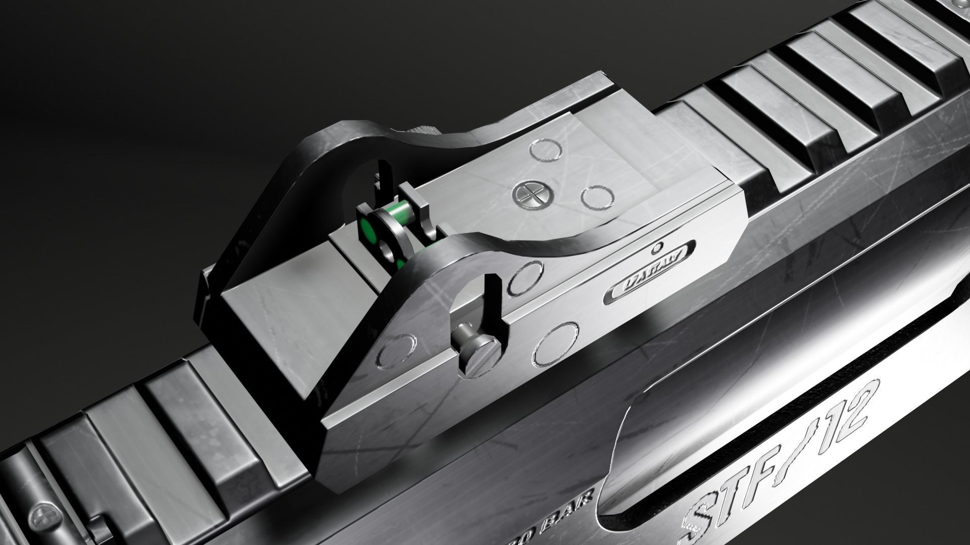 Shotgun Fabarm stf12 Low-poly 3D model_7