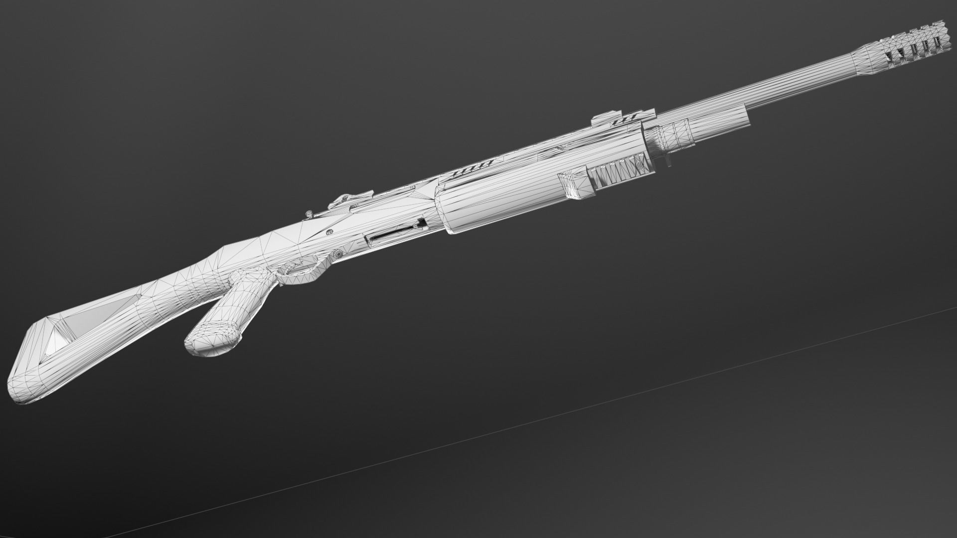 Shotgun Fabarm stf12 Low-poly 3D model_23