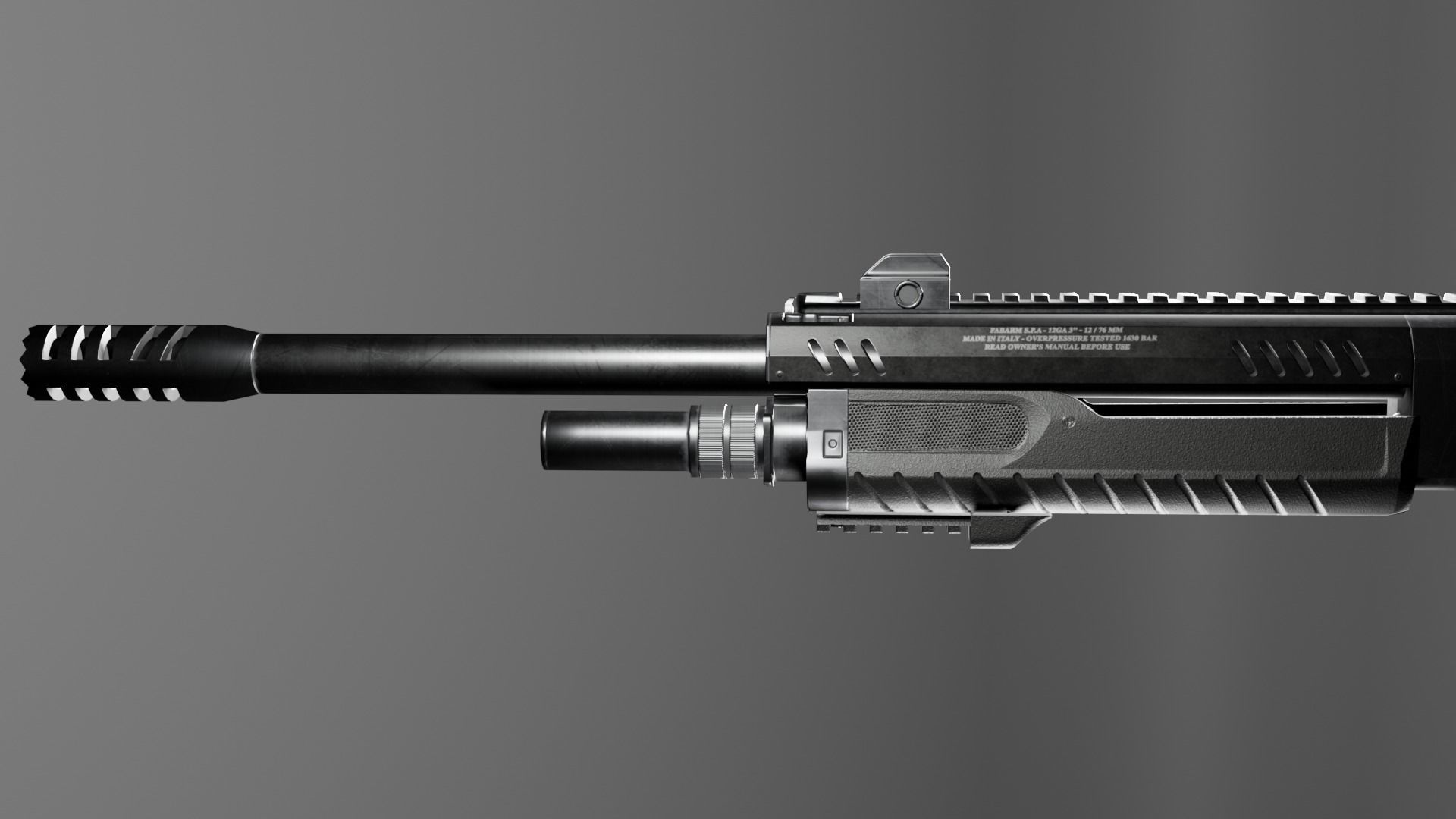 Shotgun Fabarm stf12 Low-poly 3D model_12