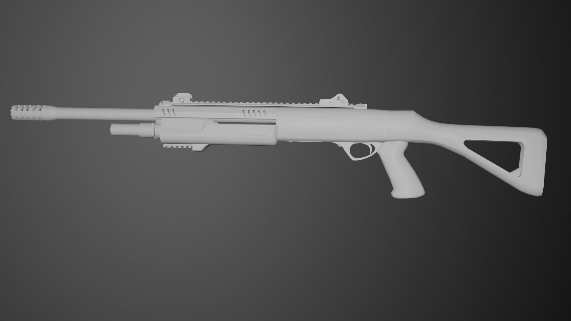 Shotgun Fabarm stf12 Low-poly 3D model_20