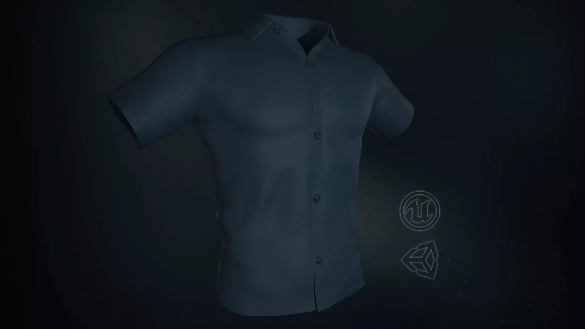 Blue Summer Shirt Low-poly 3D model