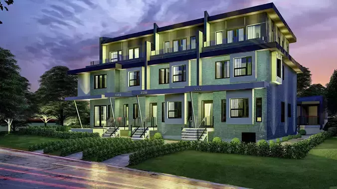 Apartment building 3d sketchup model