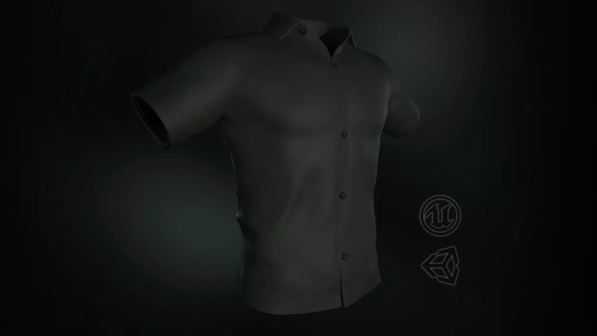 Dark Green Summer Shirt Low-poly 3D model