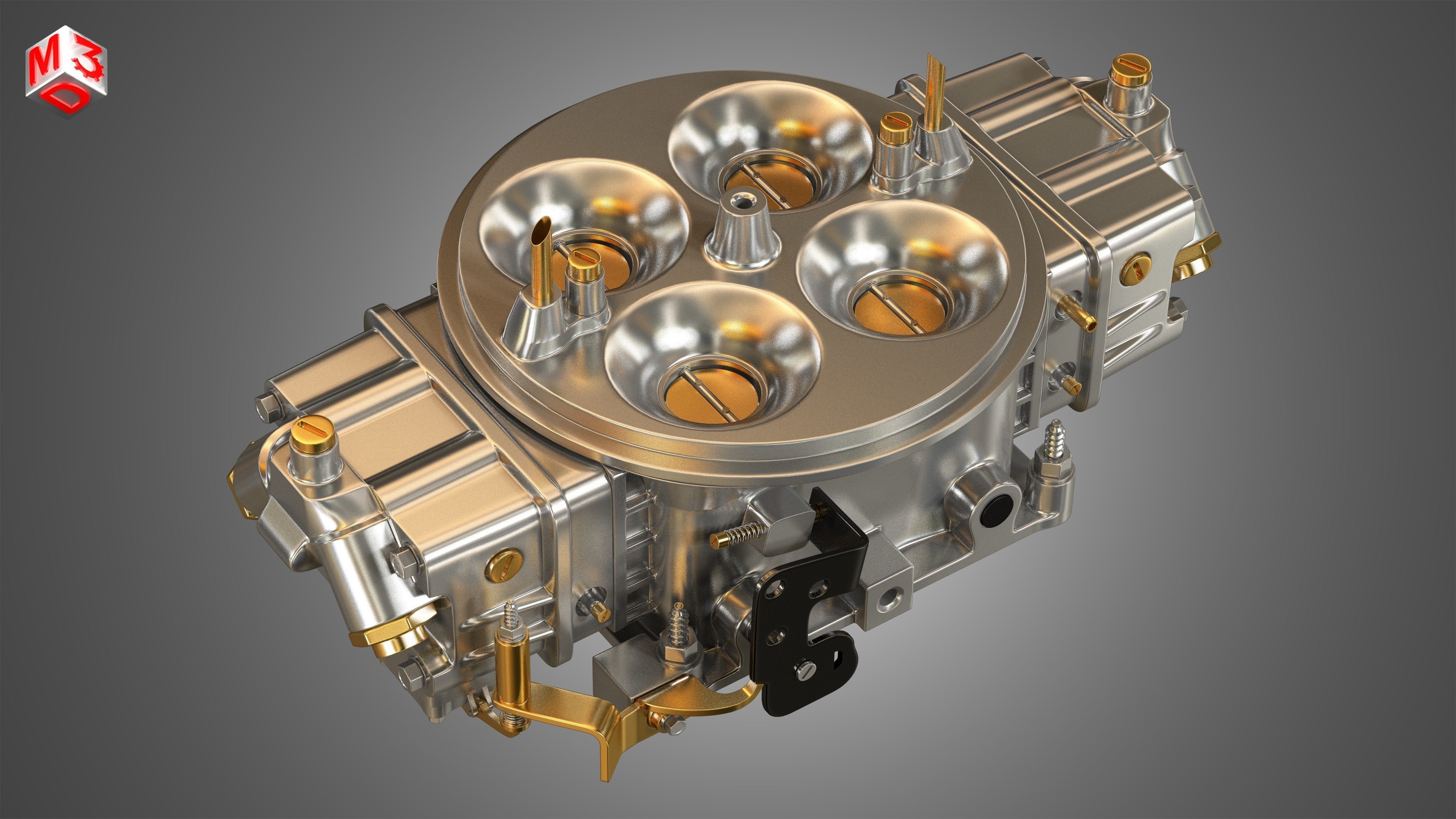 Holley Dominator Carburetor 3D model_4