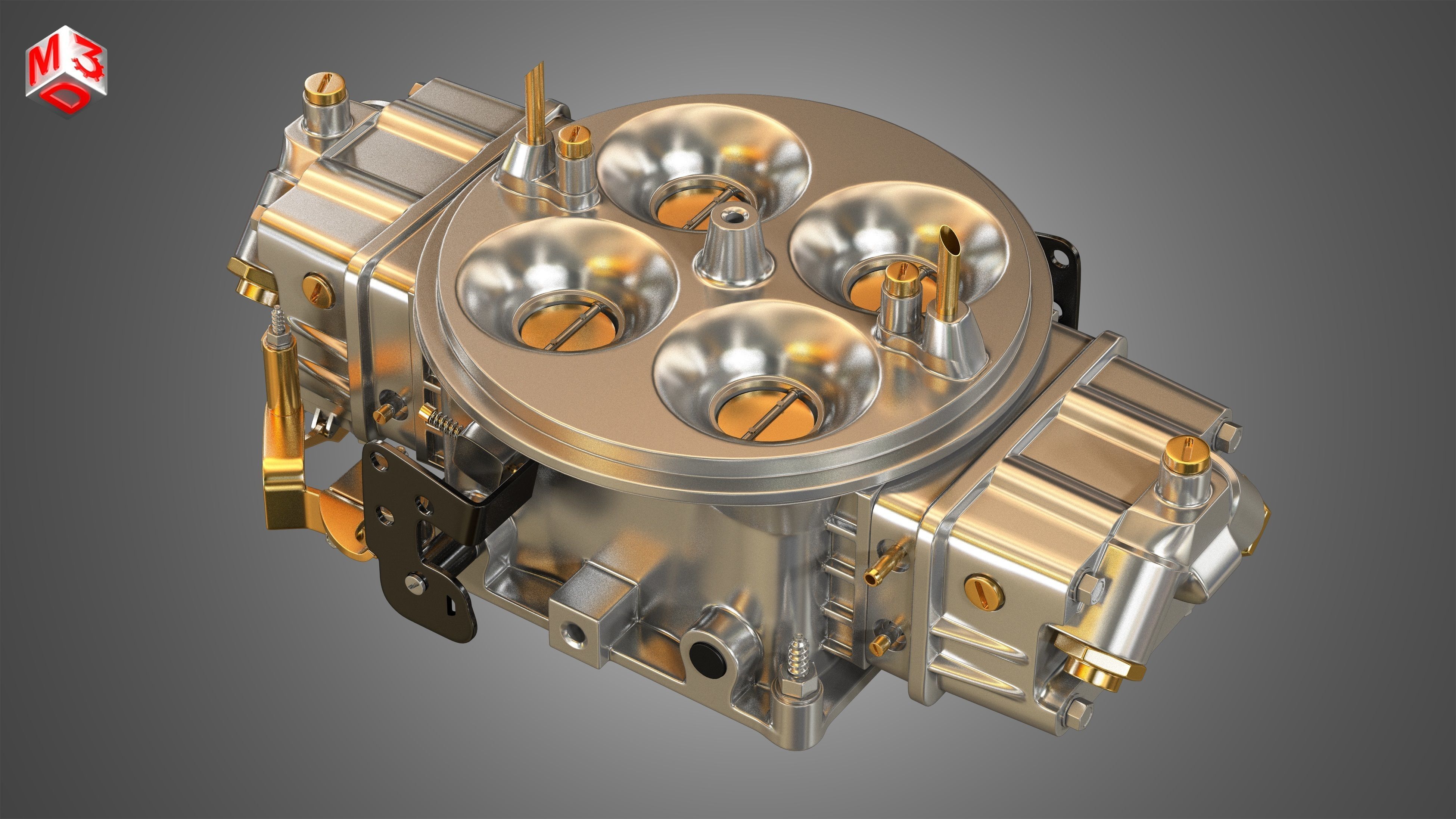 Holley Dominator Carburetor 3D model_5