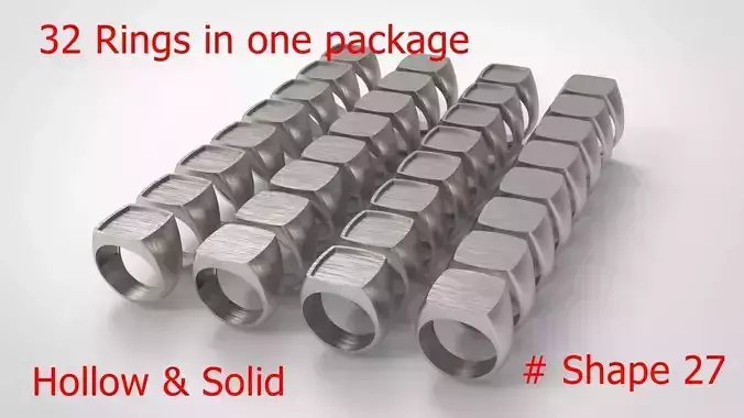 Signet Men Ring Pack No 27 3D print model