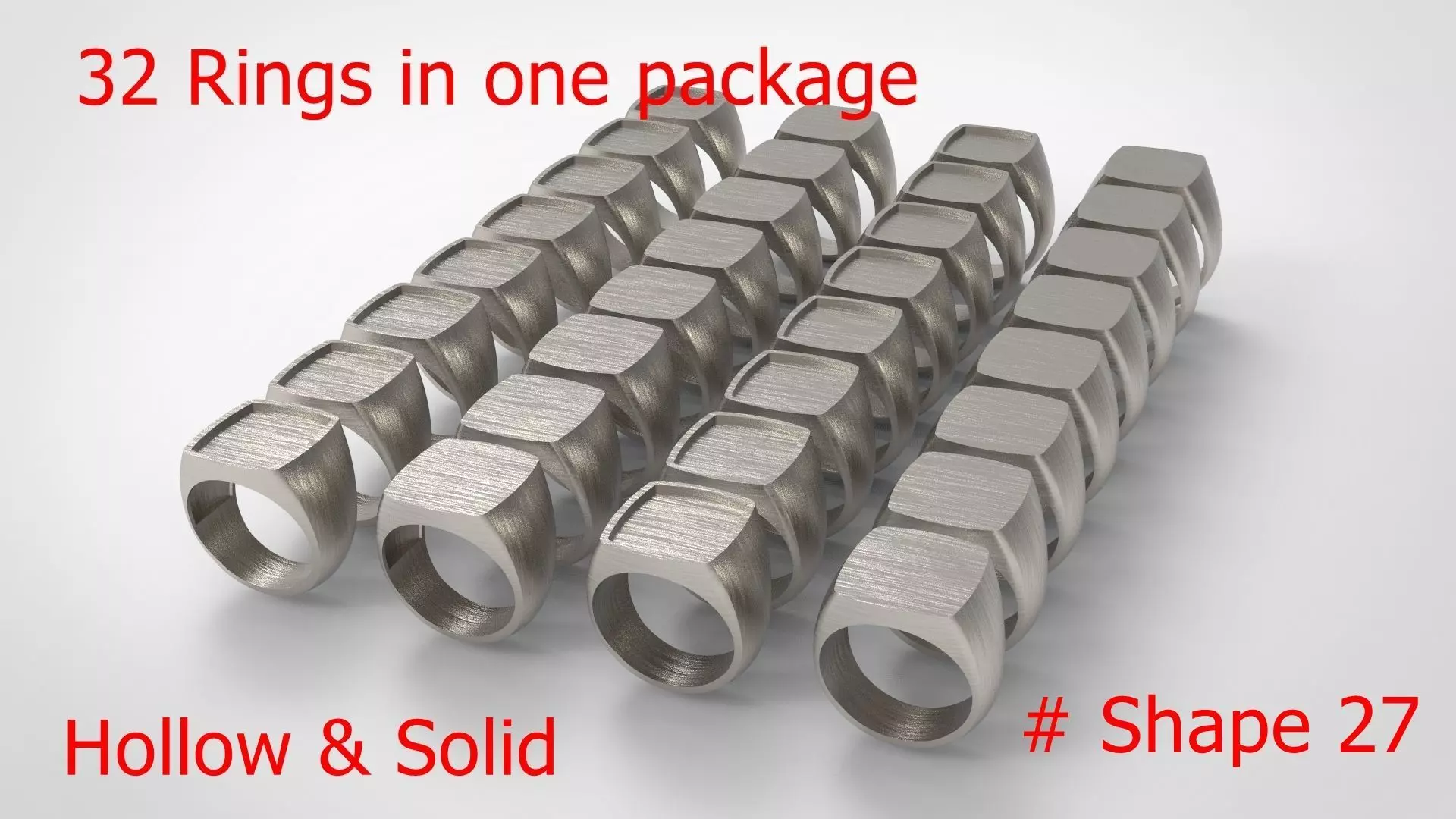 Signet Men Ring Pack No 27 3D print model_0