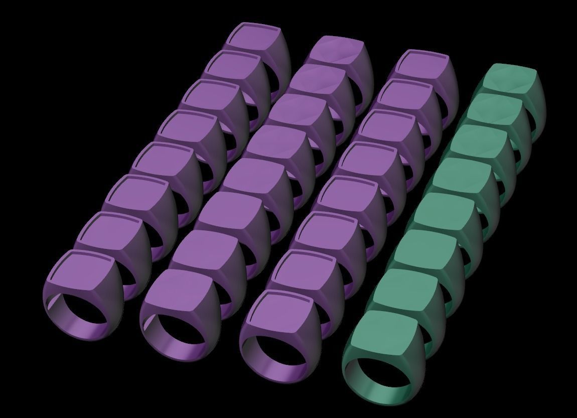 Signet Men Ring Pack No 27 3D print model_8