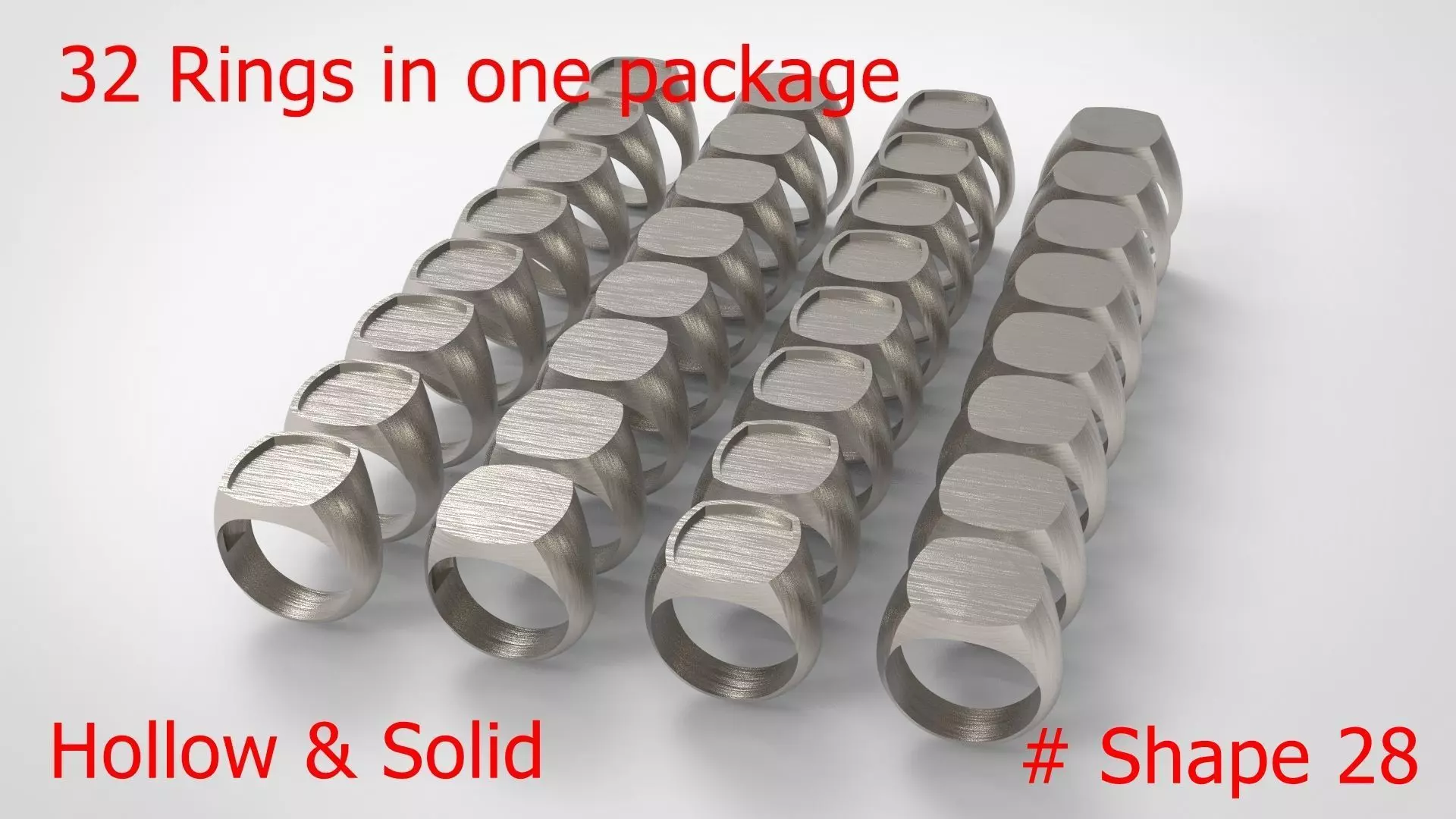 Signet Men Ring Pack No 28 3D print model