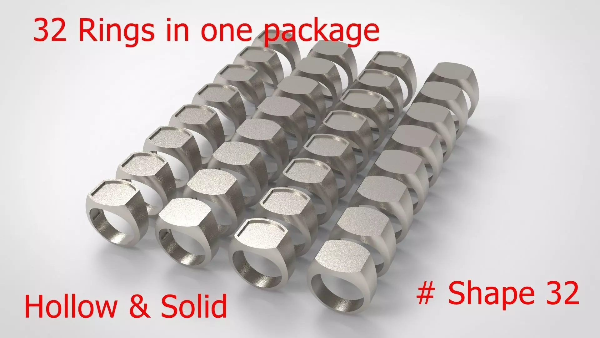 Signet Men Ring Pack No 32 3D print model