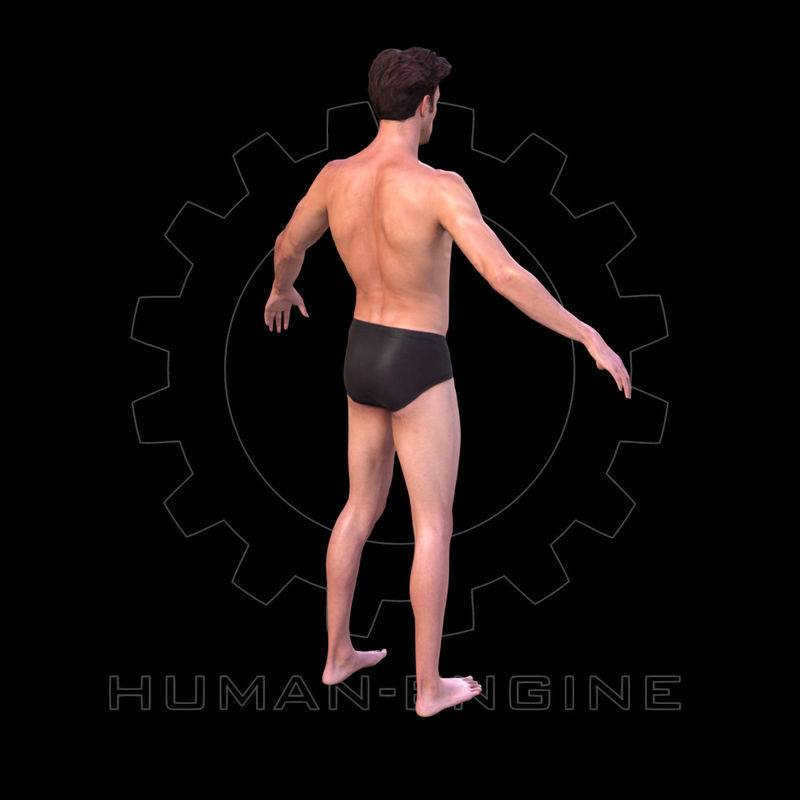 Male Scan - Dan Low Poly A-pose Low-poly 3D model_4