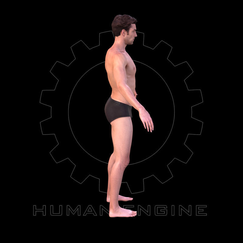 Male Scan - Dan Low Poly A-pose Low-poly 3D model_3