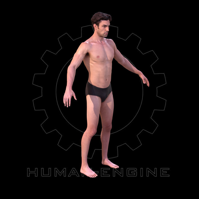 Male Scan - Dan Low Poly A-pose Low-poly 3D model_2