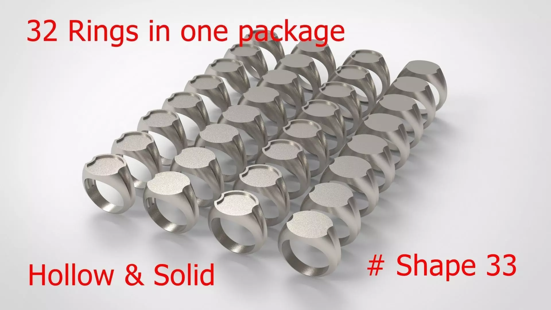 Signet Men Ring Pack No 33 3D print model