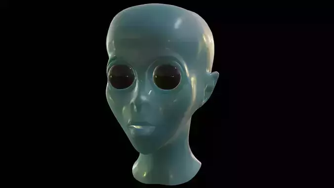 Alien head with basic materials