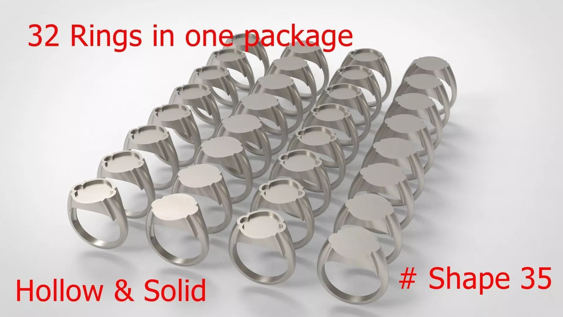 Signet Men Ring Pack No 35 3D print model