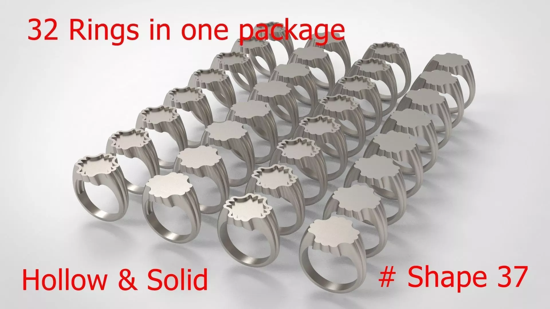 Signet Men Ring Pack No 37 3D print model